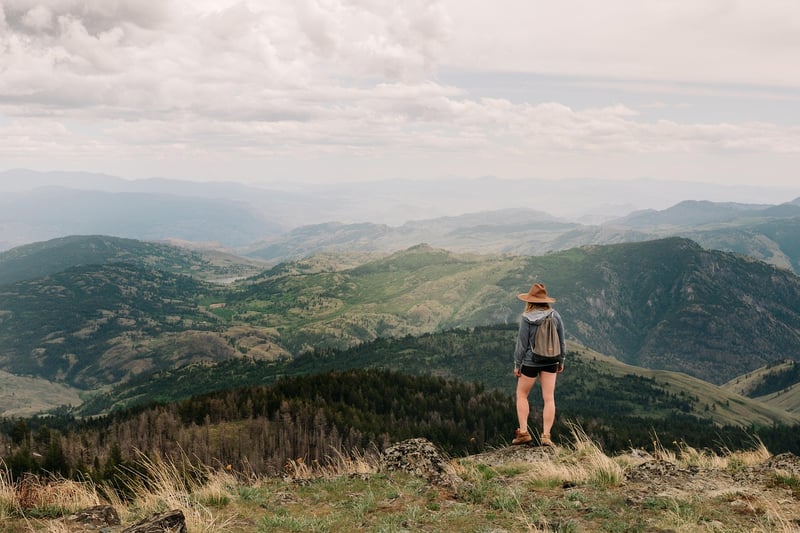 Woman Hiking in Jungle